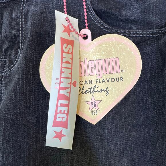 Bubblegum USA Skull Skinny Jeans Black Stretch Y2K Goth Emo Punk Size 11/12 - Picture 11 of 13